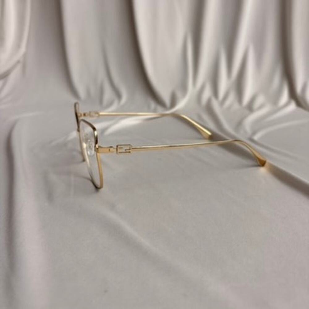 Fendi FE50084U Oversized Square Cat-Eye Optical Frames - Gold-Tone, Brand New - Picture 11 of 11